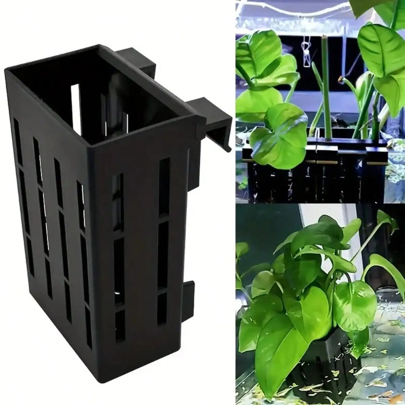 Aquarium Plant Holder - Czarny plastikowy koszyk na rośliny akwariowe