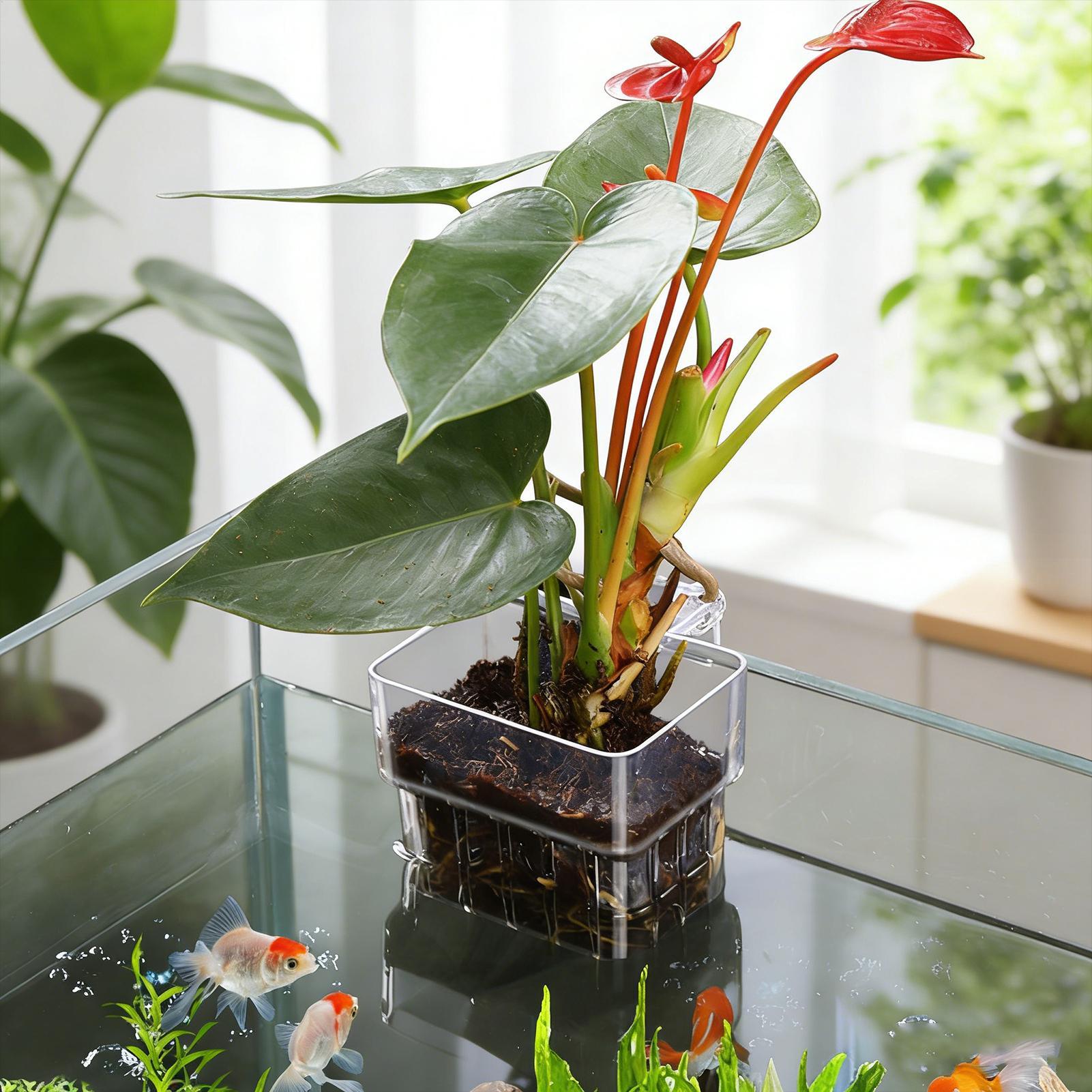 Przezroczysty, zawieszany uchw – Aquarium Plant Holder recenzja i cena