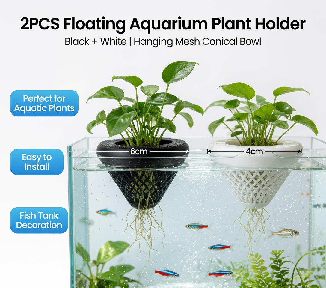 2 szt. Pływające koszyczki na  – Aquarium Plant Holder recenzja i cena